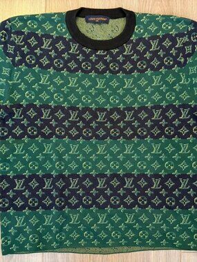 Louis Vuitton Monogram Short Sleeved Crewneck tee shirt dark night blue L